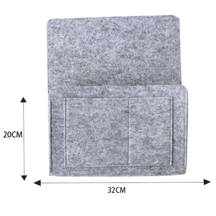 B05006 Felt Storage Bag Bedside Hanging Bag Sofa Bed Side Debris Storage Bag(Deep Gray)