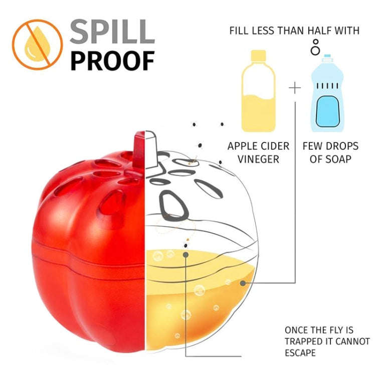 SK116 2pcs Small Pumpkin Fruit Fly Traps Fruit Flying Worm Catcher(Red)