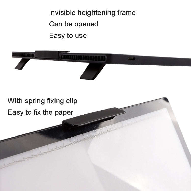 A4-D28B Rechargeable Copy Desk Drawing Board, Specification: With Charging Line+AU Plug Adapter
