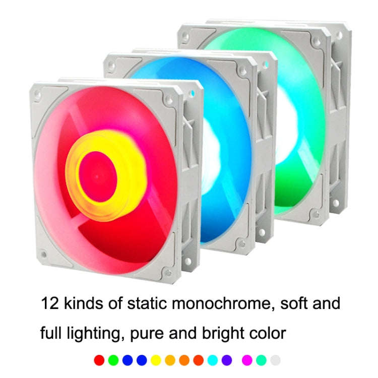 MF12025 5V ARGB 12cm Water Cold Radiator Large Air Volume Chassis Fan(White)