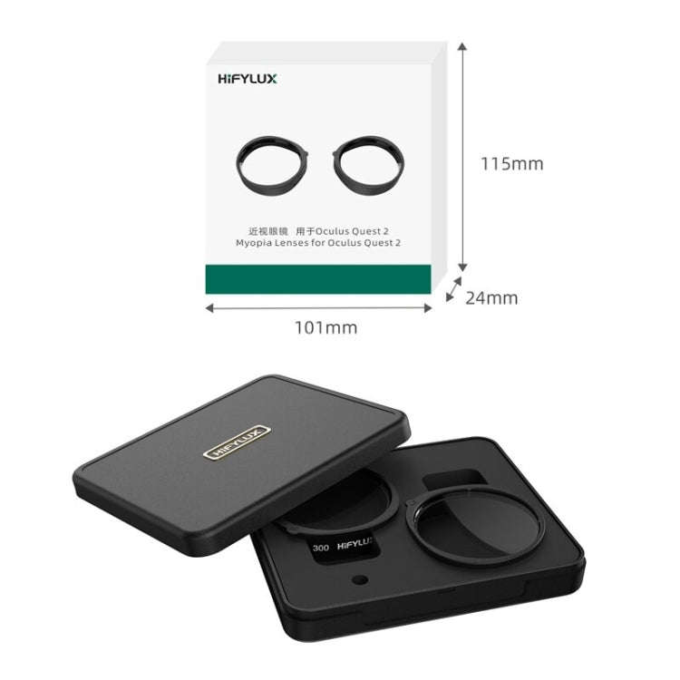 For Quest 2 Hifylux Q2-QF11 1pair Myopia Lens Frame Aspheric Resin VR Glasses Accessories(300 Deg...