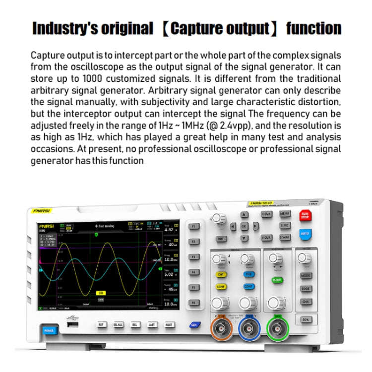 FNIRSI 1014D 2 in 1 Dual-channel 100M Bandwidth Digital Oscilloscope 1GS Sampling Signal Generato...