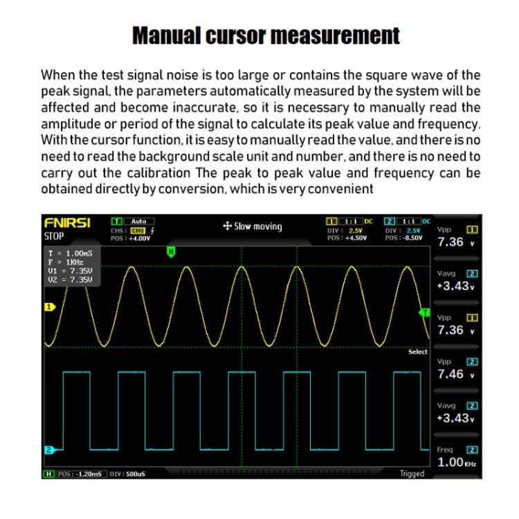 FNIRSI 1014D +P4100 Probe 2 in 1 Dual-channel 100M Bandwidth Digital Oscilloscope 1GS Sampling Si...