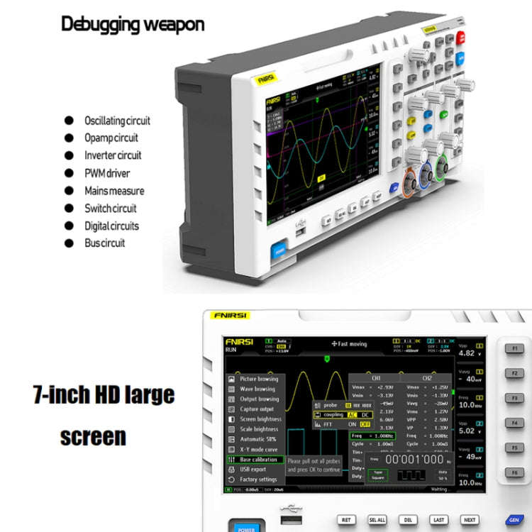 FNIRSI 1014D +P4100 Probe 2 in 1 Dual-channel 100M Bandwidth Digital Oscilloscope 1GS Sampling Si...
