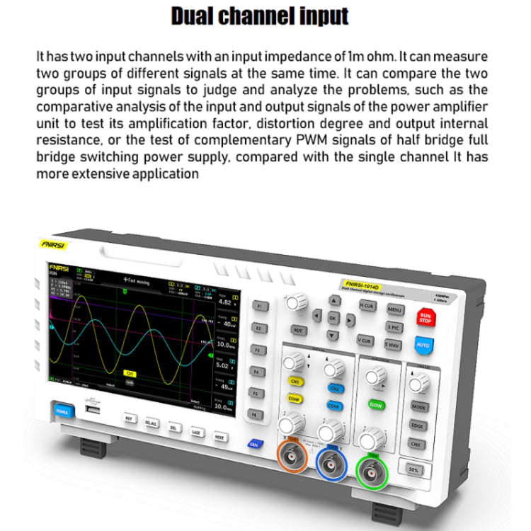 FNIRSI 1014D +P4100 Probe 2 in 1 Dual-channel 100M Bandwidth Digital Oscilloscope 1GS Sampling Si...
