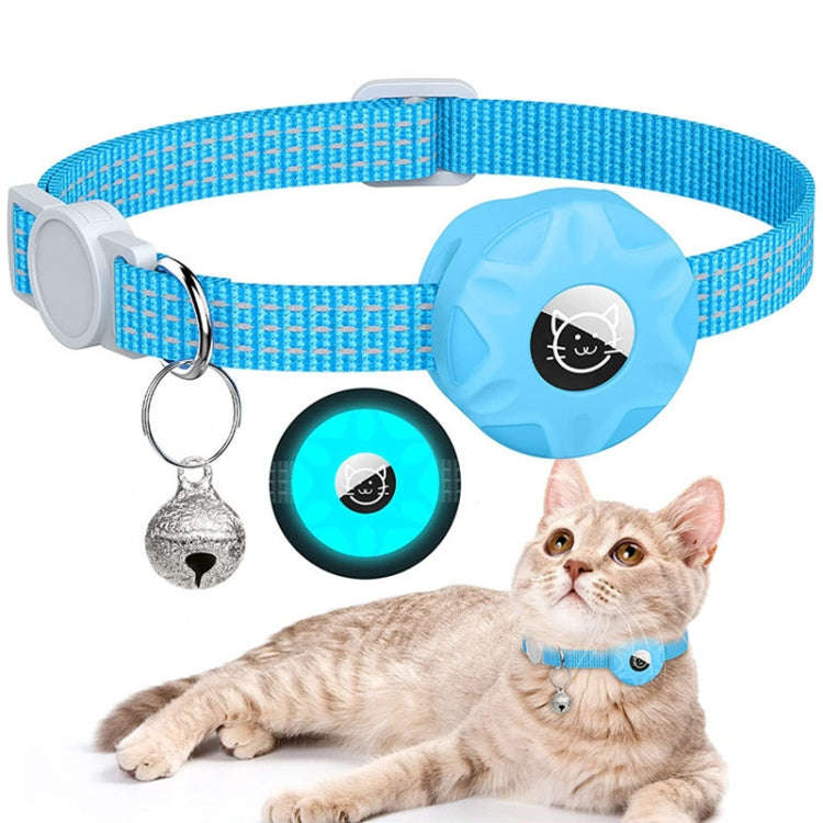 For AirTag 2nd Gen / AirTag 1st Gen Tracker Silicone Case Reflective Pet Cat Collar With Bell(Lum...