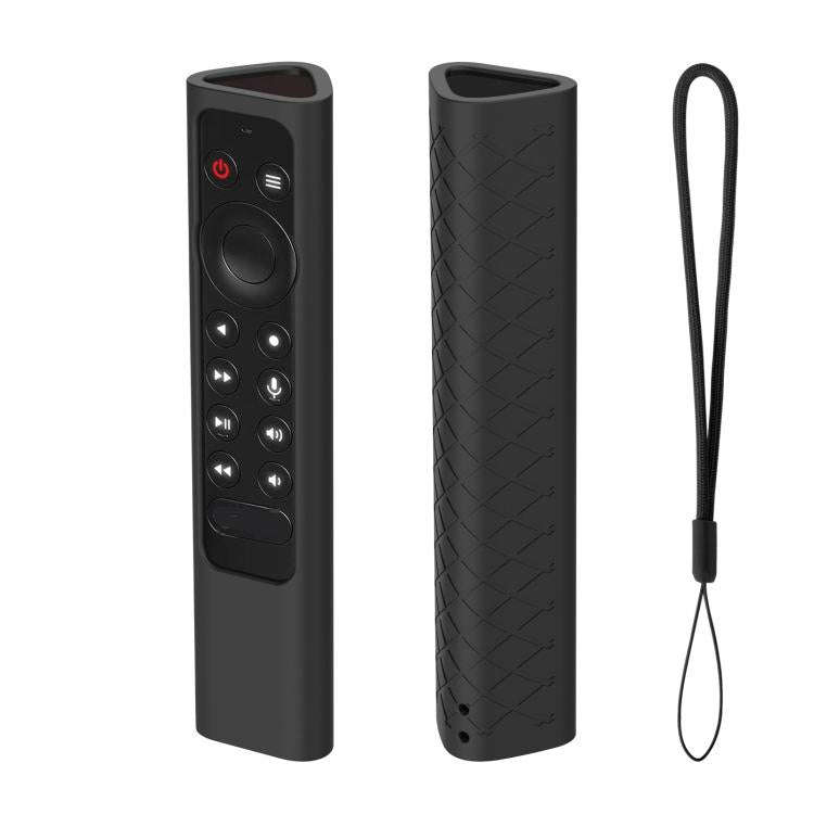 For NVIDIA Shield TV Pro 4K HDR Remote Control Silicone Case With Lanyard(Black)