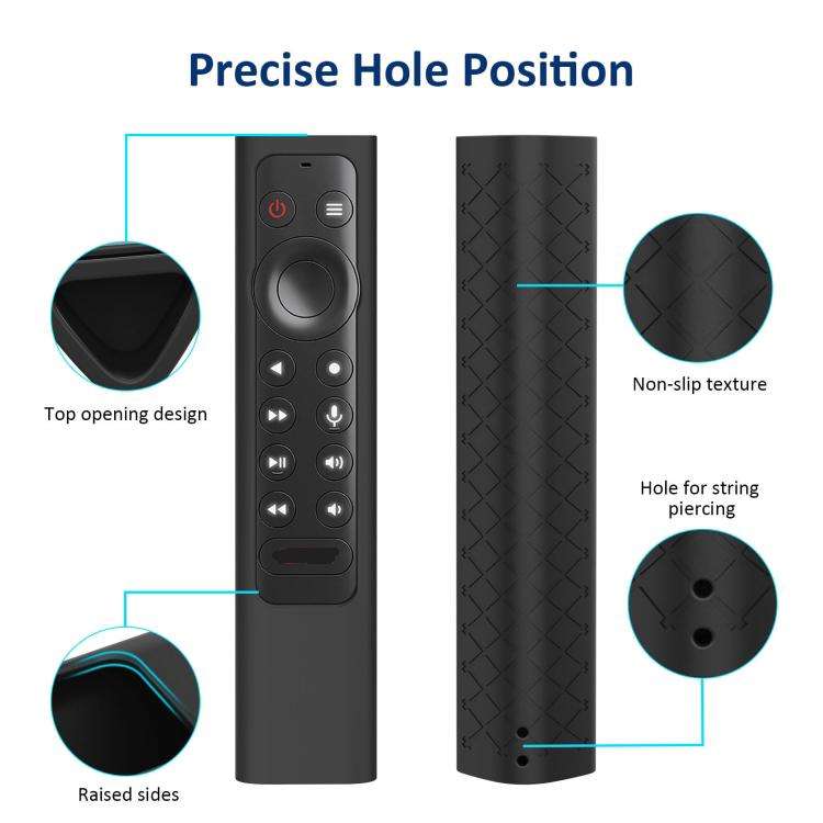 For NVIDIA Shield TV Pro 4K HDR Remote Control Silicone Case With Lanyard(Black)