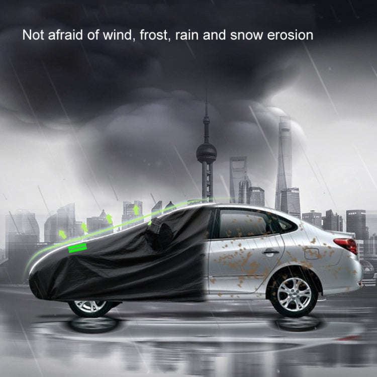 190T Silver Coated Cloth Car Rain Sun Protection Car Cover with Reflective Strip, Size: M