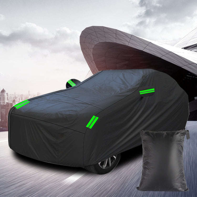 190T Silver Coated Cloth Car Rain Sun Protection Car Cover with Reflective Strip, Size: M