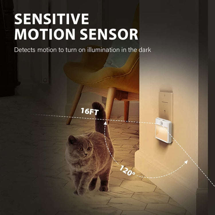 NL2101 Motion Sensor LED Night Light AC Plug Dimming Sleep Lights,Spec: Warm White US Plug