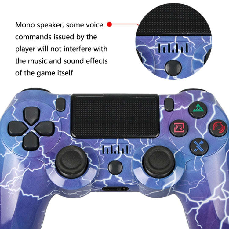 For PS4 Wireless Bluetooth Game Controller With Light Strip Dual Vibration Game Handle(Black)