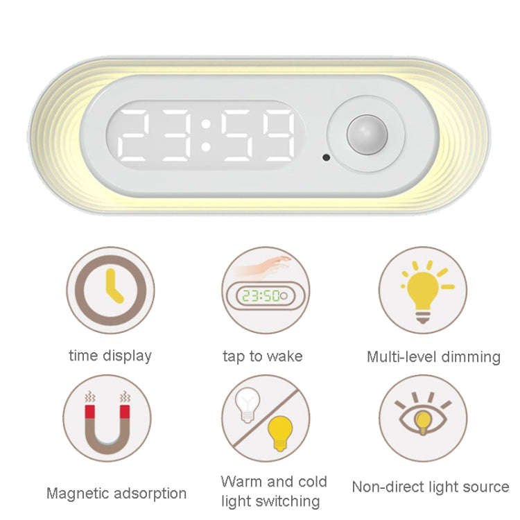 D05  Smart  Induction Magnetic Night Light with Time Display,Spec: Knob Dimming