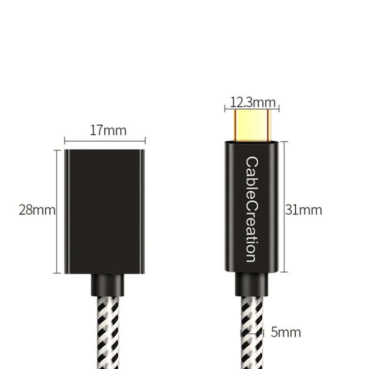 CC0316 0.5m Type-C / USB-C Male to Female Extension Cable Computer Phone Charging Cable(Black)