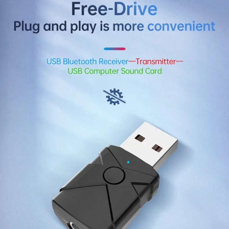 M137 5 in 1 Car USB Bluetooth 5.2 Receiver Transmitter