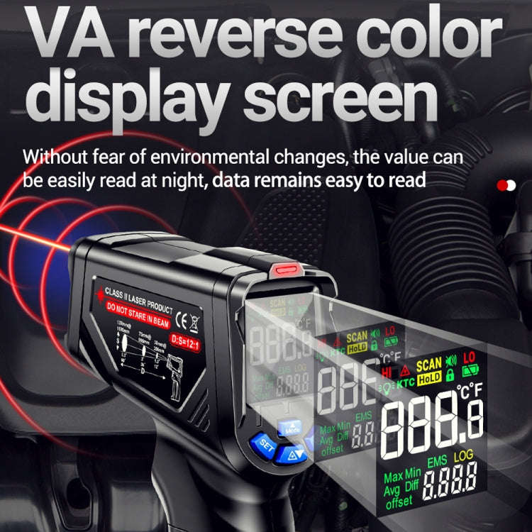 ANENG TH06 Oil Temperature High Precision Thermometer Laser Baking Infrared Water Thermometer(Black)