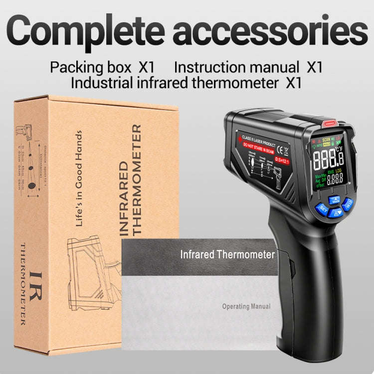 ANENG TH06 Oil Temperature High Precision Thermometer Laser Baking Infrared Water Thermometer(Black)