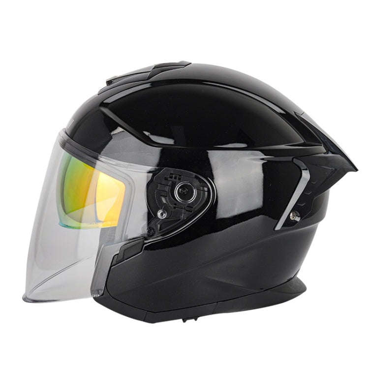 SOMAN Motorcycle Electric Bicycle Dual Lens Riding Helmet, Size: M(Bright Back)