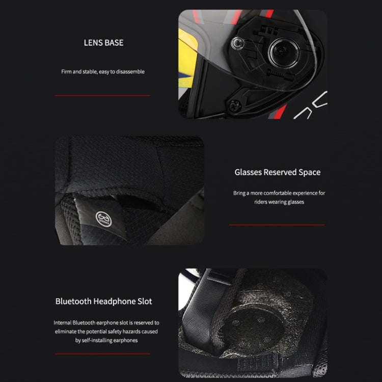 SOMAN Motorcycle Electric Bicycle Dual Lens Riding Helmet, Size: M(Bright Back)