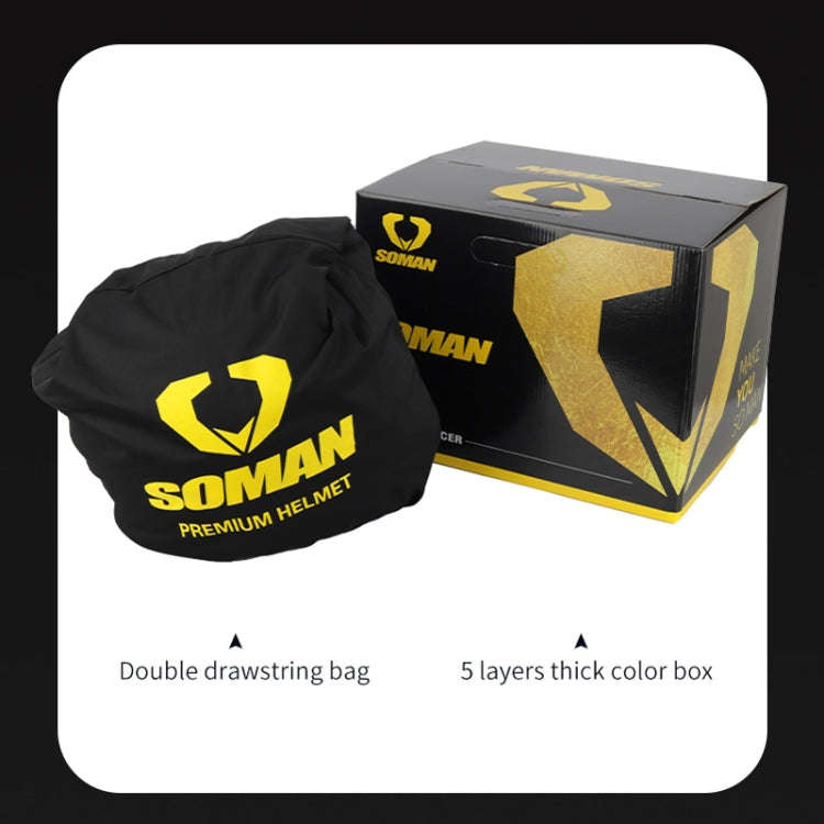 SOMAN Racing Motorcycle Double Lens Riding Safety Helmet, Size: XXL(Mobile Suit)