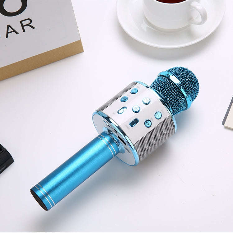 WS-858L LED Light Flashing Wireless Capacitance Microphone Comes With Audio Mobile Phone Bluetoon...