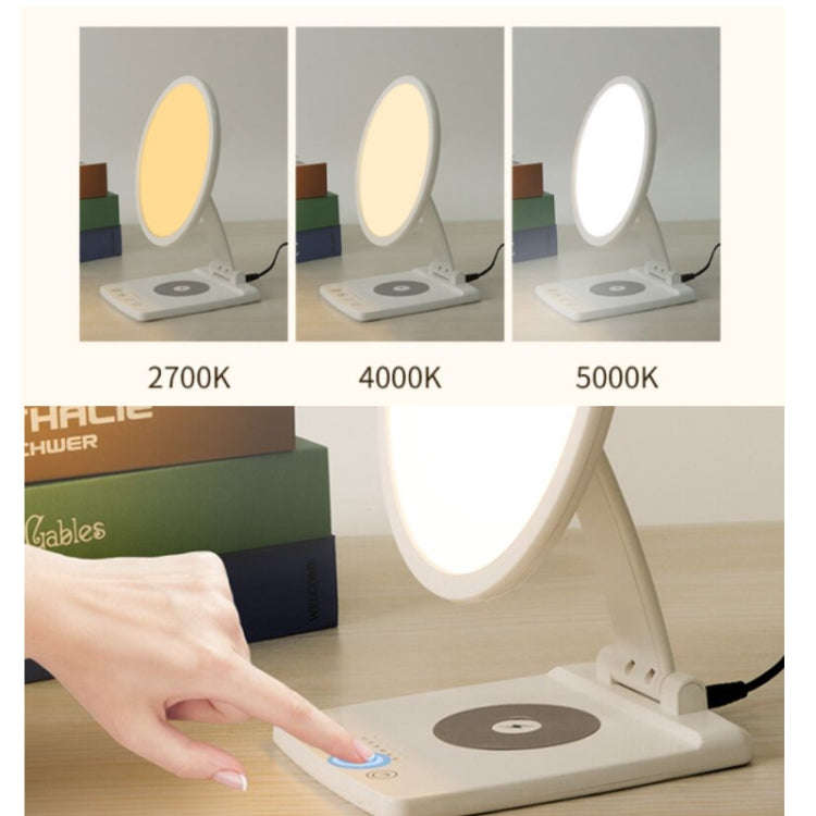 Wireless Charger SAD Therapy Light Intelligent Timing Emotional Physiotherapy Light(US Plug)