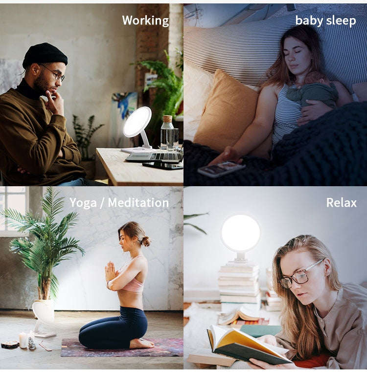 Wireless Charger SAD Therapy Light Intelligent Timing Emotional Physiotherapy Light(US Plug)