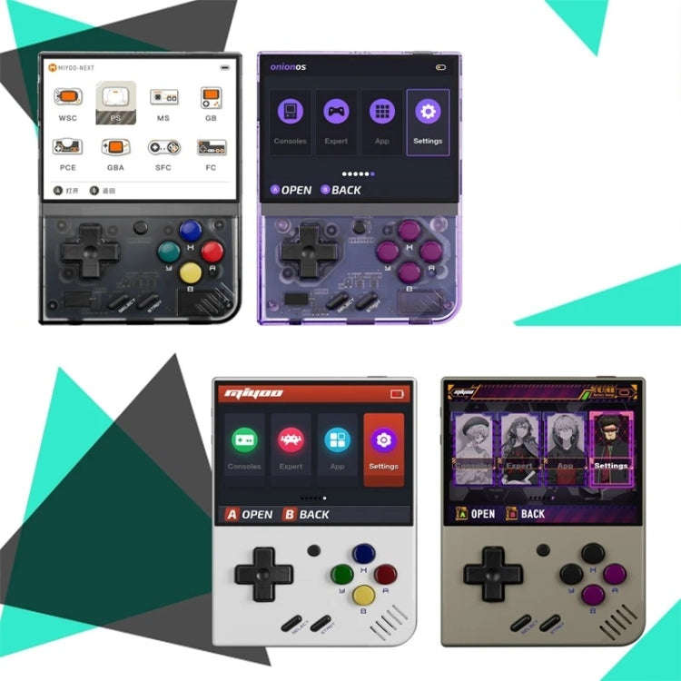 Miyoo Mini Plus 3.5 Inch IPS Screen Retro Handheld Game Console 32GB 9K Games(Transparent Purple)