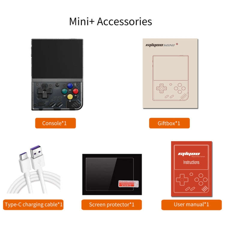 Miyoo Mini Plus 3.5 Inch IPS Screen Retro Handheld Game Console 128GB 25K Games(Grey)