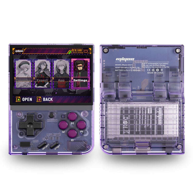 Miyoo Mini Plus 3.5 Inch IPS Screen Retro Handheld Game Console 64GB 15K Games(Transparent Black)
