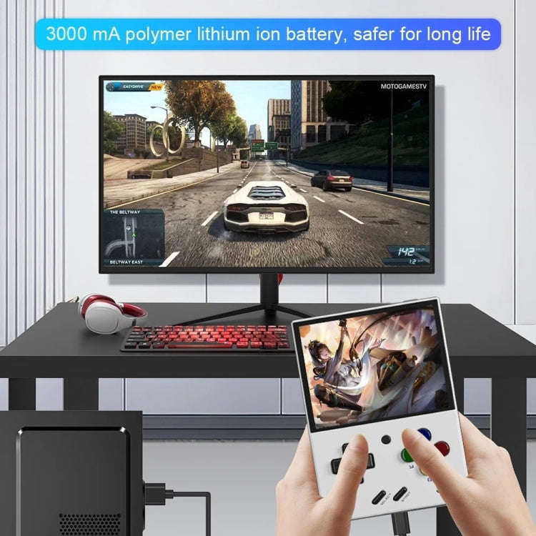 Miyoo Mini Plus 3.5 Inch IPS Screen Retro Handheld Game Console 128GB 25K Games(Grey)