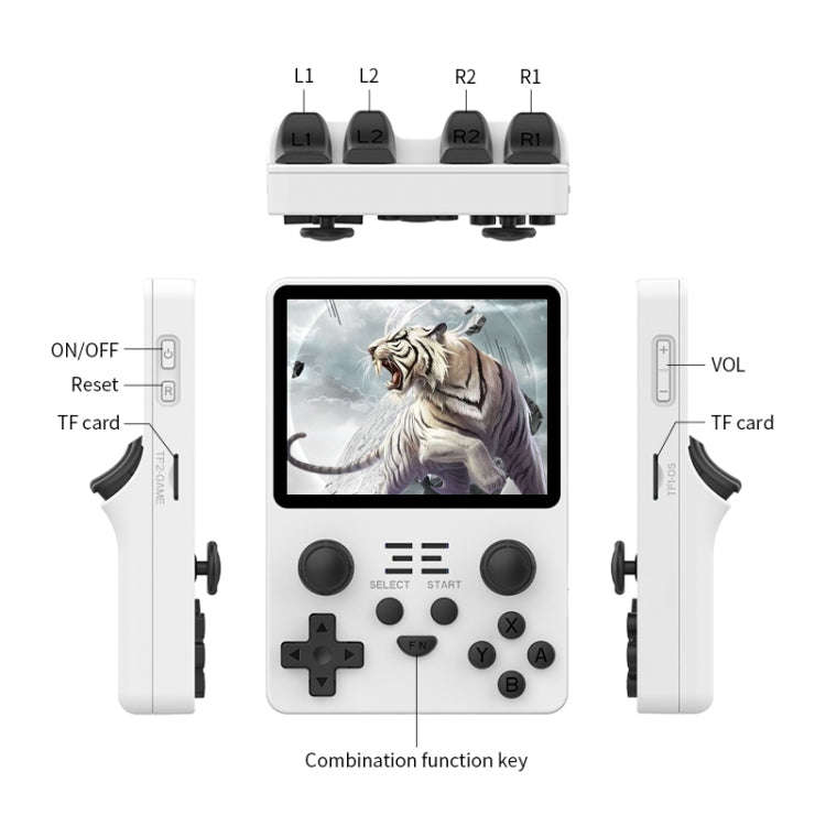 POWKIDDY RGB20S  3.5-Inch IPS Screen Retro Open Source Handheld Game Console 16GB+256GB(Blue)