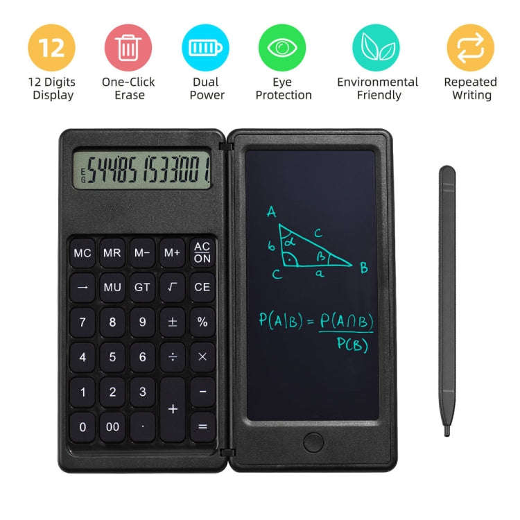 Function Model 6 inch Learning Business Office Portable Foldable LCD Writing Board Calculator