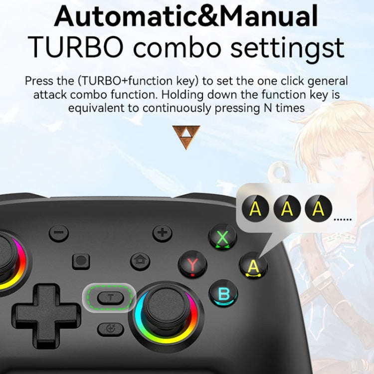 Wireless Bluetooth Somatosensory Vibration Gamepad for Nintendo Switch/Switch PRO, Color: White G...