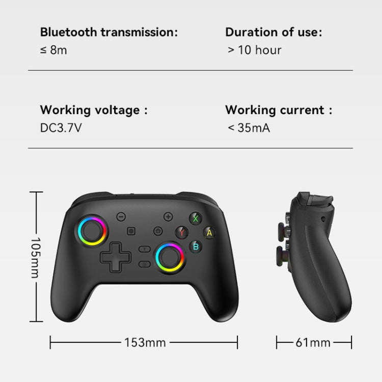 Wireless Bluetooth Somatosensory Vibration Gamepad for Nintendo Switch/Switch PRO, Color: White G...