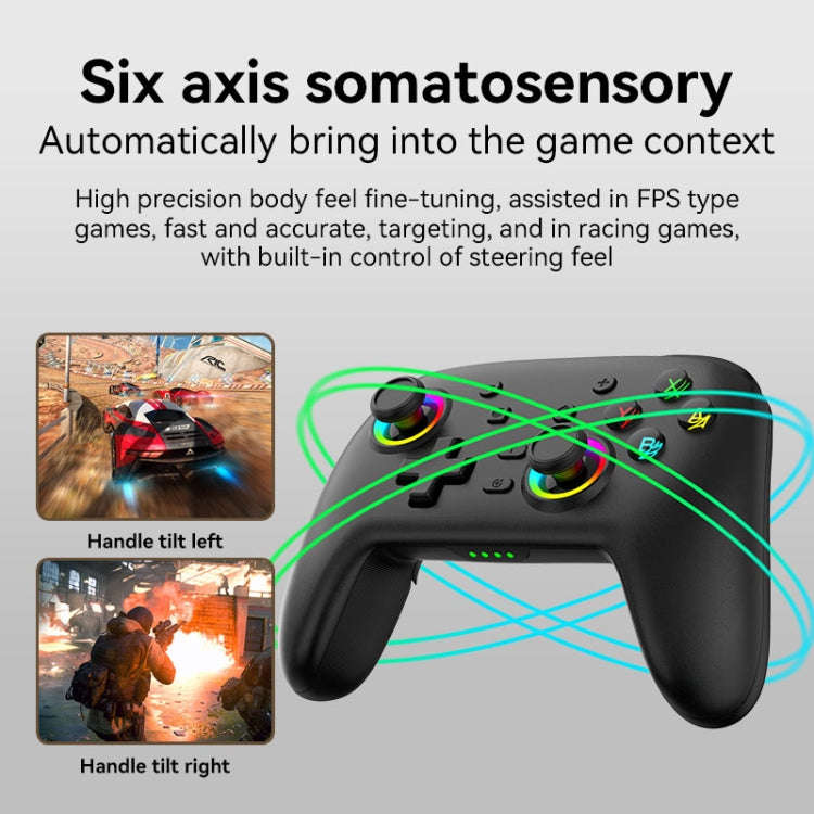 Wireless Bluetooth Somatosensory Vibration Gamepad for Nintendo Switch/Switch PRO, Color: White G...