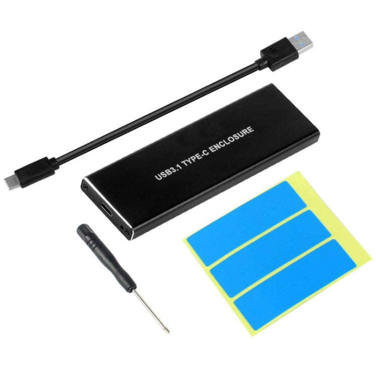 USB3.2 To M.2 NVME Hard Disk Box NGFF PCIE Protocol To TYPE-C, Color: Black