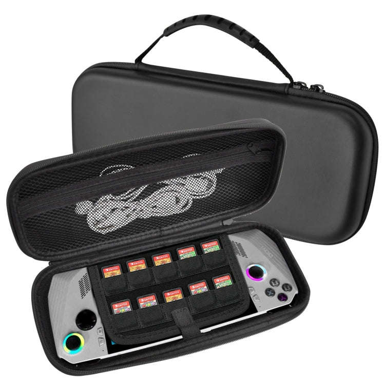 For ASUS ROG Ally Game Console EVA Leather Grain Handbag Clutch Protective Bag(Black)
