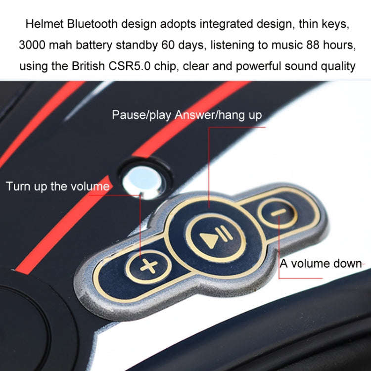 KUQIBAO Motorcycle Bluetooth Headset Double Lens Helmet With Braid, Size: XXL(Bright Black Phanto...