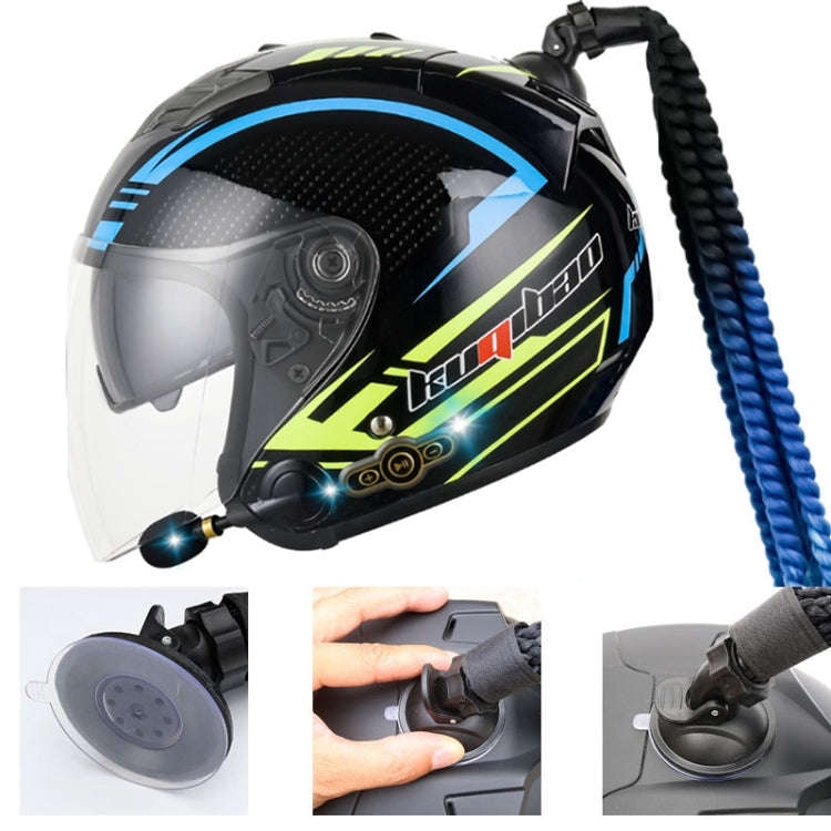KUQIBAO Motorcycle Bluetooth Headset Double Lens Helmet With Braid, Size: M(Bright Black Phantom ...