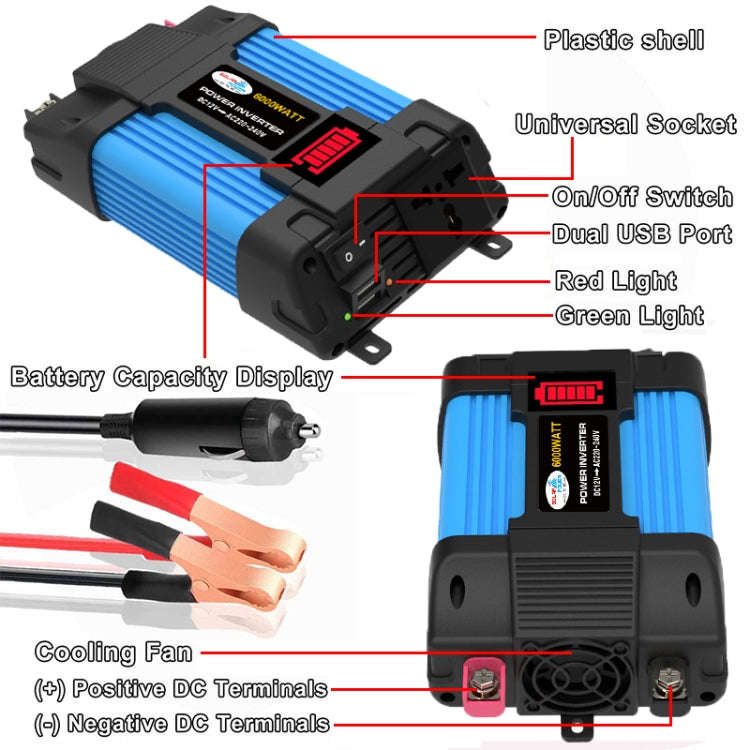 12V-220V 500W SOLIKE TECH Vehicle Inverter Sine Wave Convertor Auto Inverter