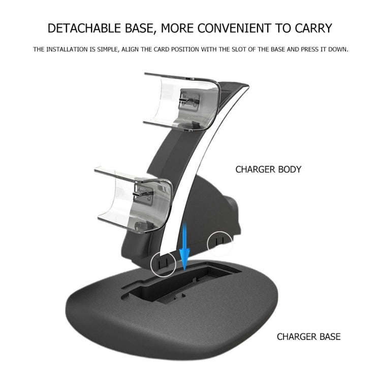 iplay HBP-253 For PS5 Game Wireless Handle Double Charging Base Placement Bracket(White)