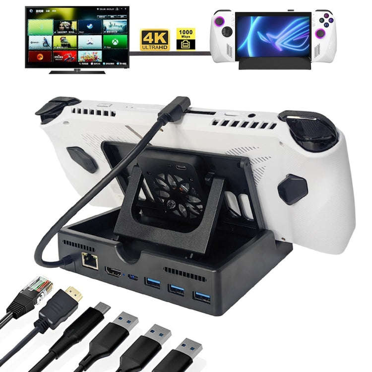 For ASUS ROG ALLY Charging Base Multifunctional Docking Station, Spec: 6 -in-1 Version