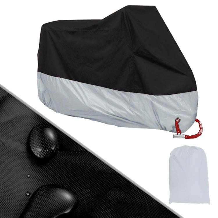 190T Motorcycle Rain Covers Dustproof Rain UV Resistant Dust Prevention Covers, Size: XXXXL(Black...