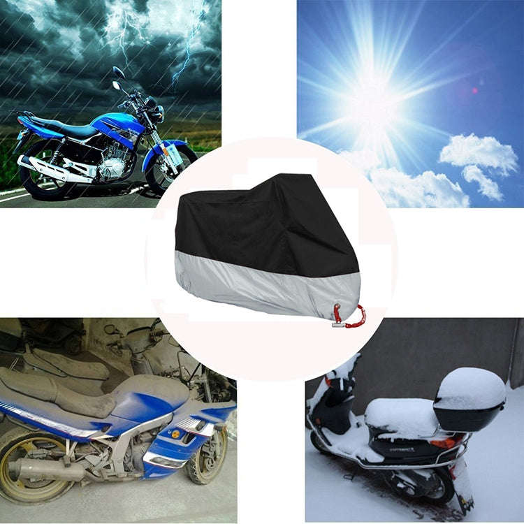 190T Motorcycle Rain Covers Dustproof Rain UV Resistant Dust Prevention Covers, Size: XXXXL(Black...
