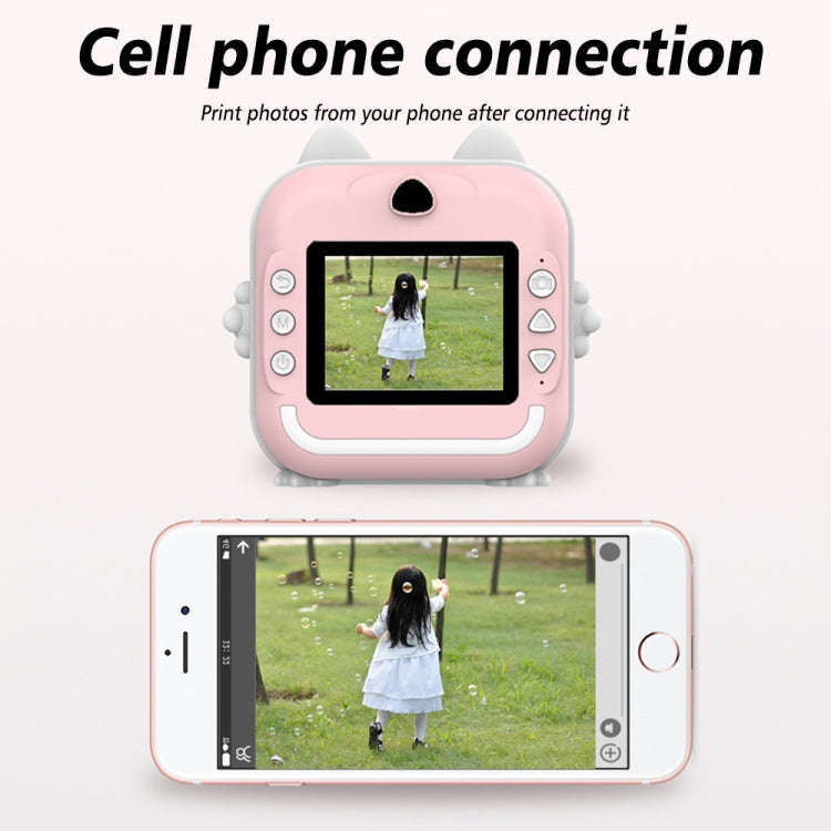 Children Instant Camera Mini Thermal HD Printer Video Photo Digital Camera, Spec: 32G  Pink