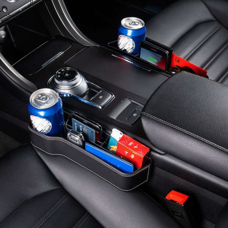 Car Crevice Storage Box Seat Decoration Finishing Box, Color: Black Leather Co-pilot