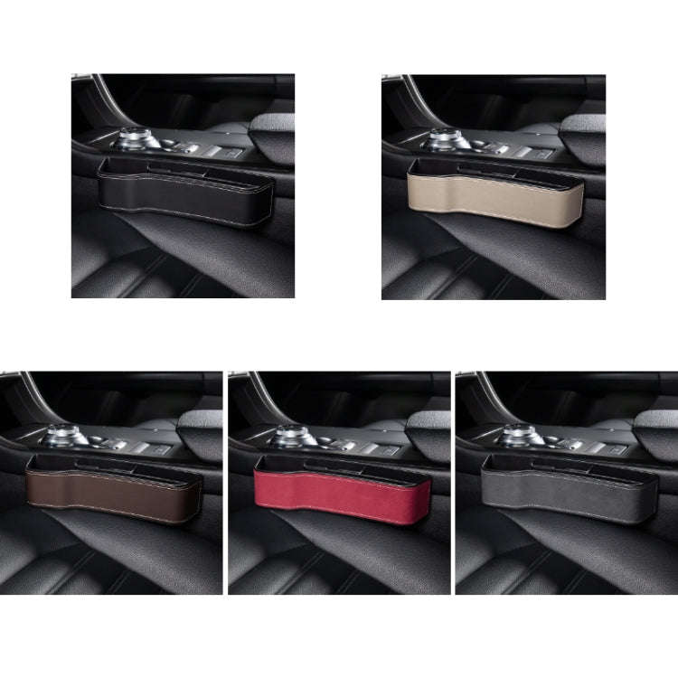 Car Crevice Storage Box Seat Decoration Finishing Box, Color: Black Leather Co-pilot