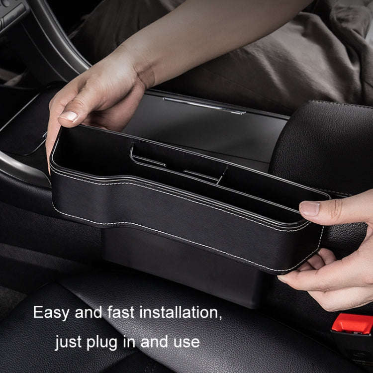 Car Crevice Storage Box Seat Decoration Finishing Box, Color: Black Leather Co-pilot