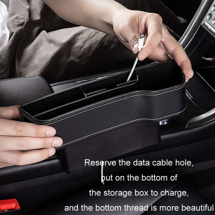 Car Crevice Storage Box Seat Decoration Finishing Box, Color: Black Leather Co-pilot